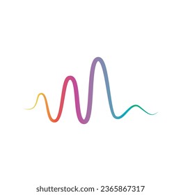 Sound wave line logo template vector