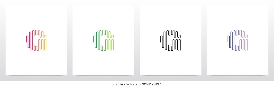 Sound Wave Lines Letter Logo Design G