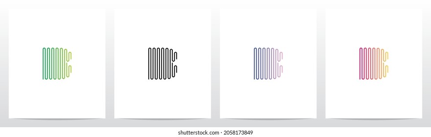 Sound Wave Lines Letter Logo Design B