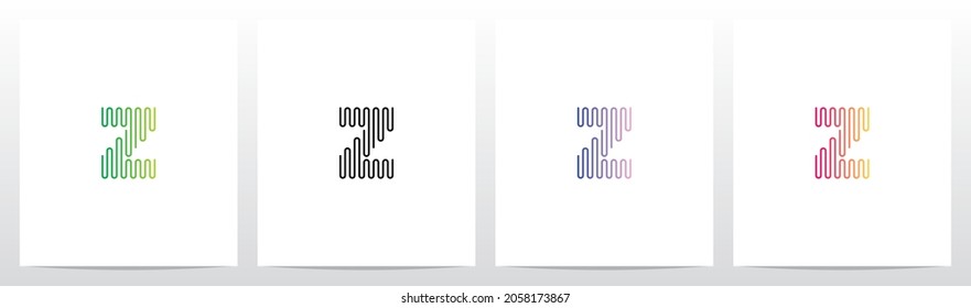 Sound Wave Lines Letter Logo Design Z