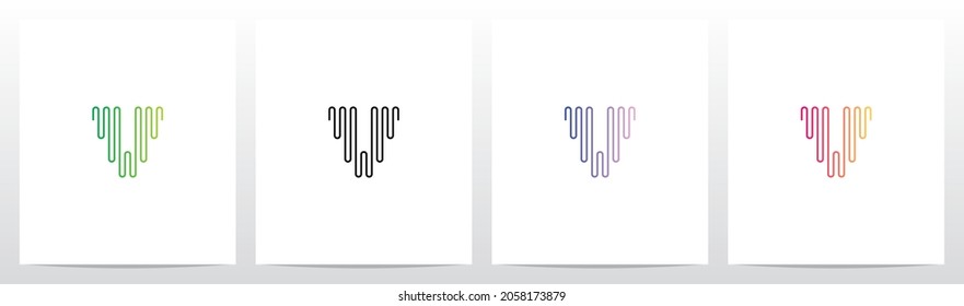 Sound Wave Lines Letter Logo Design V