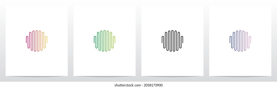 Líneas de onda de sonido Letra Diseño de logotipo O