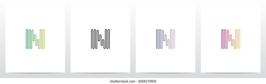 Sound Wave Lines Letter Logo Design N