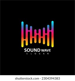 Sound wave logo. Audio colorful wave logo template