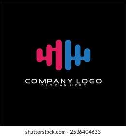 Design de logotipo de onda de som com conceito de letra abstrata SW.