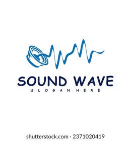 Vector de concepto de diseño de logotipo de onda sonora. Diseño de la ilustración de la onda de sonido