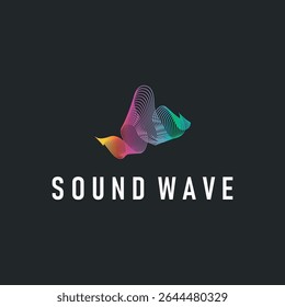 sound wave logo design concept modern simple line music wave with colorful color illustration brand symbol, poster template