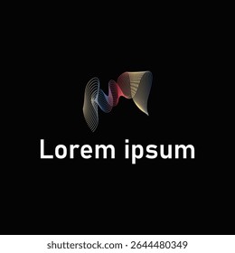 sound wave logo design konzept moderne einfache linie musik welle mit bunter farbe illustration markensymbol, plakatvorlage