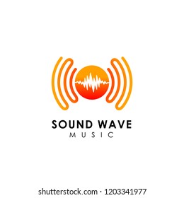 sound wave logo design. music logo icon design