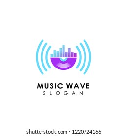 sound wave logo design. music logo icon design