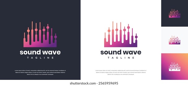 Sound wave logo design template. Music audio wave logo design vector icon