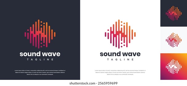 Sound wave logo design template. Music audio wave logo design vector icon