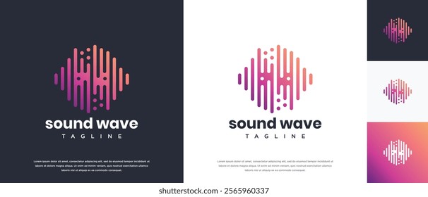 Sound wave logo design template. Music audio wave logo design vector icon