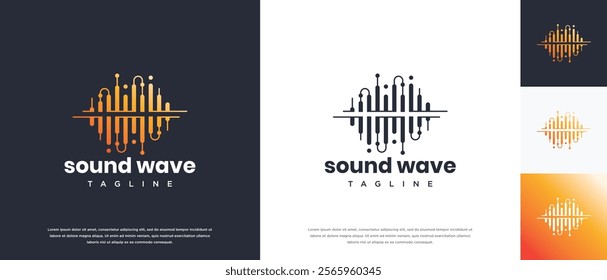 Sound wave logo design template. Music audio wave logo design vector icon
