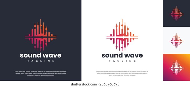 Sound wave logo design template. Music audio wave logo design vector icon