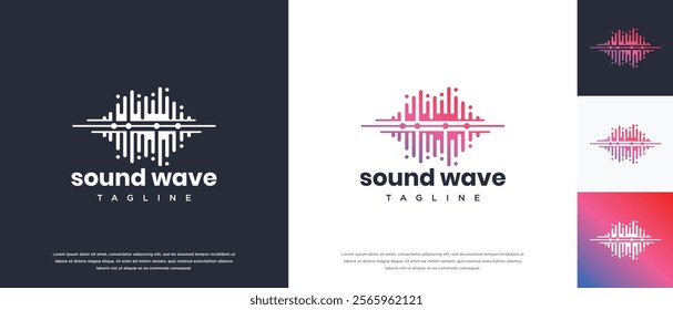 Sound wave logo design template. Music audio wave logo design vector icon