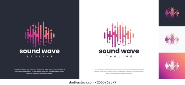 Sound wave logo design template. Music audio wave logo design vector icon