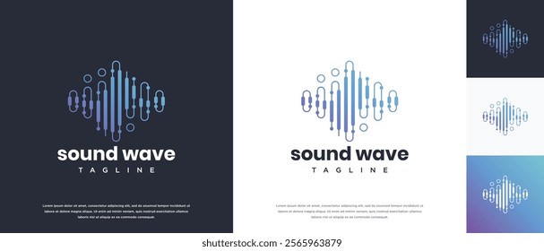 Sound wave logo design template. Music audio wave logo design vector icon