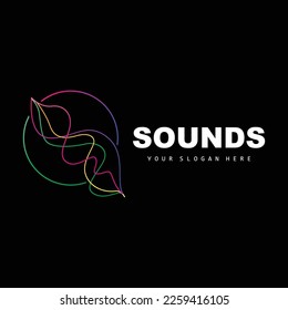 Sound-Wave-Logo, Equalizer-Design, Musik-Wave-Vibration, einfaches Vektorsymbol mit Line-Style