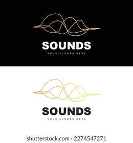 Sound Wave Logo, Equalizer Design, Music Wave Vibration, Simple Vector Icon With Line Style