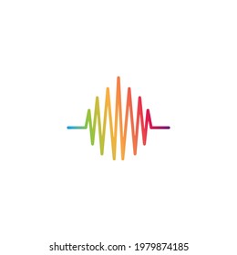 Logo de la onda de sonido y vector de símbolo