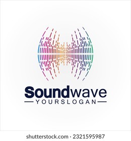 Sound wave logo and symbol vector