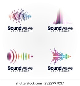 Sound wave logo and symbol vector