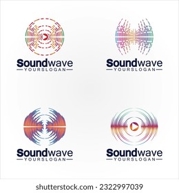 Sound wave logo and symbol vector