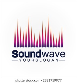 Logo de la onda de sonido y vector de símbolo