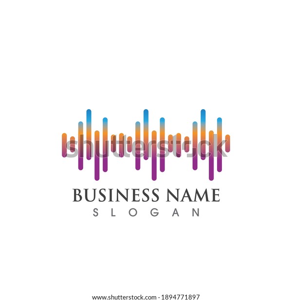 Sound wave logo and symbol
vector