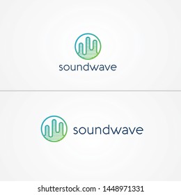 Sound wave logo template for company or personal