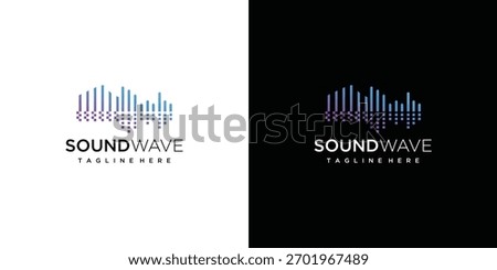 sound wave logo template, sound wave icon element, audio music symbol.	