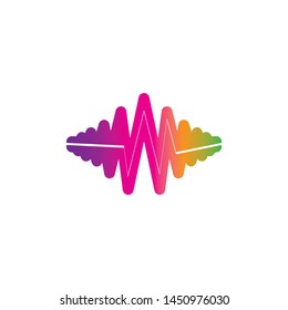 Sound wave logo template vector icon illustration