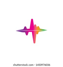Sound wave logo template vector icon illustration