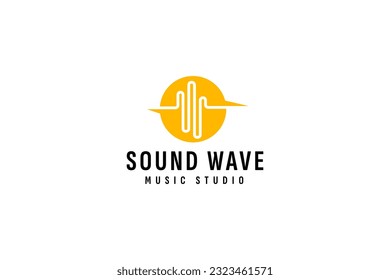 Ilustración del icono del logotipo de la onda de sonido