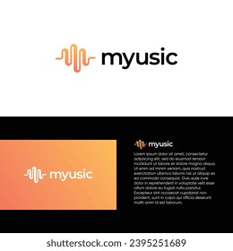 Sound wave logo vector. Music logo symbols