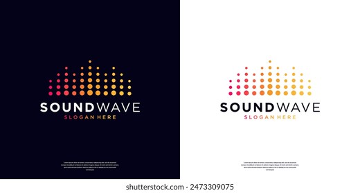 Sound wave logo vector template. Abstract music equalizer icon elements. Audio, pulse, frequency and digital voice concept design.