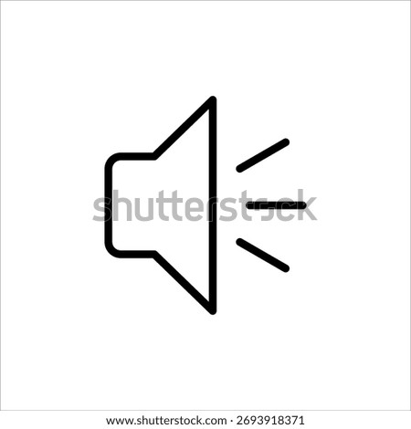 Sound wave medium volume level line outline icon.