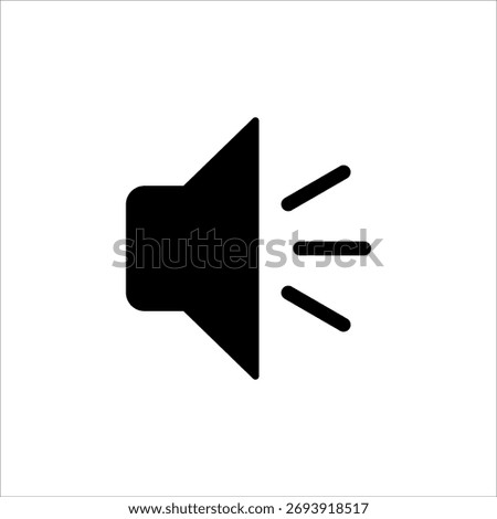 Sound wave medium volume level solid filled icon.