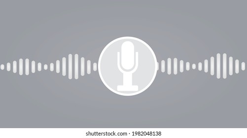 Sound wave and mic sign. vector