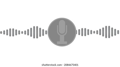 Sound wave and mic sign. vector