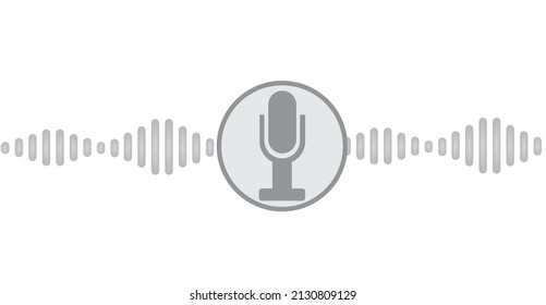 Sound wave and mic sign. vector