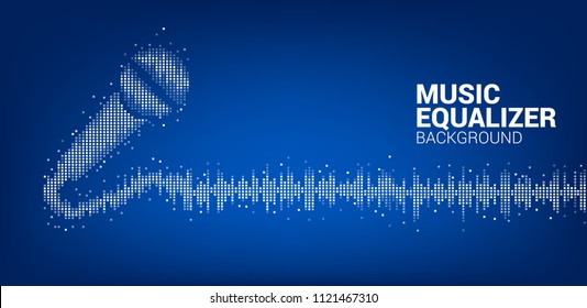 Sound wave microphone icon Equalizer background, karaoke graphic theme