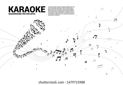Sound wave microphone icon from music note melody dancing. karaoke and concert graphic visual style concept 