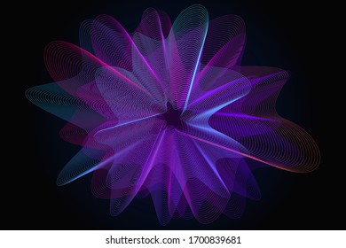 onda de sonido. Tecnología de control de voz de micrófono, reconocimiento de voz y sonido. Flujo de onda del ecualizador de fondo de voz asistente de AI, ilustración del vector de ecualizador