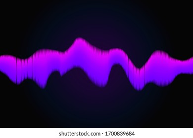 onda de sonido. Tecnología de control de voz de micrófono, reconocimiento de voz y sonido. Flujo de onda del ecualizador de fondo de voz asistente de AI, ilustración del vector de ecualizador