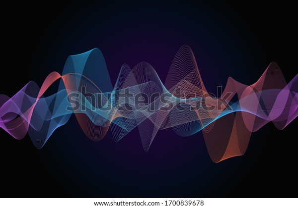 sound wave. Microphone\
voice control technology, voice and sound recognition. AI assistant\
voice background equalizer wave flow, equalizer Vector\
illustration