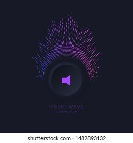 Sound wave. Modern vector illustration on dark background