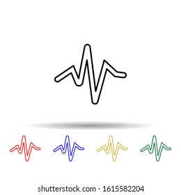 sound wave multi color style icon. Simple thin line, outline vector of web icons for ui and ux, website or mobile application