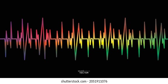 Sound wave multicolor effect in vector format